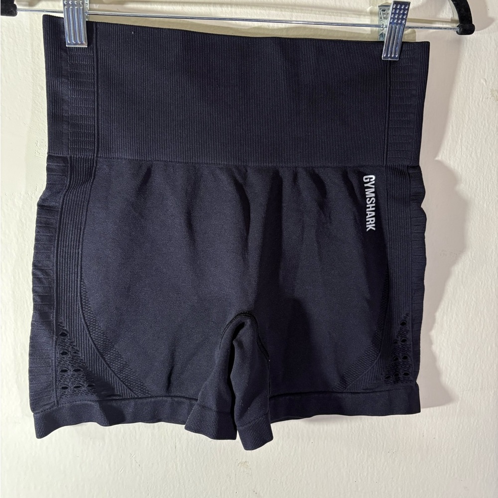 Gymshark Women's black Bike Shorts, with eyelets, glute contouring, size M